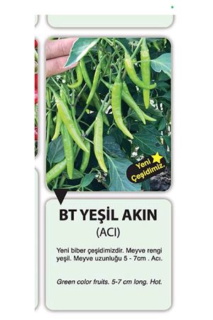 500 GRAM AMBALAJ BT YEŞİL AKIN ACI BİBER TOHUMU KDV DAHİL ADET FİYATI